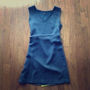 Navy belted dress